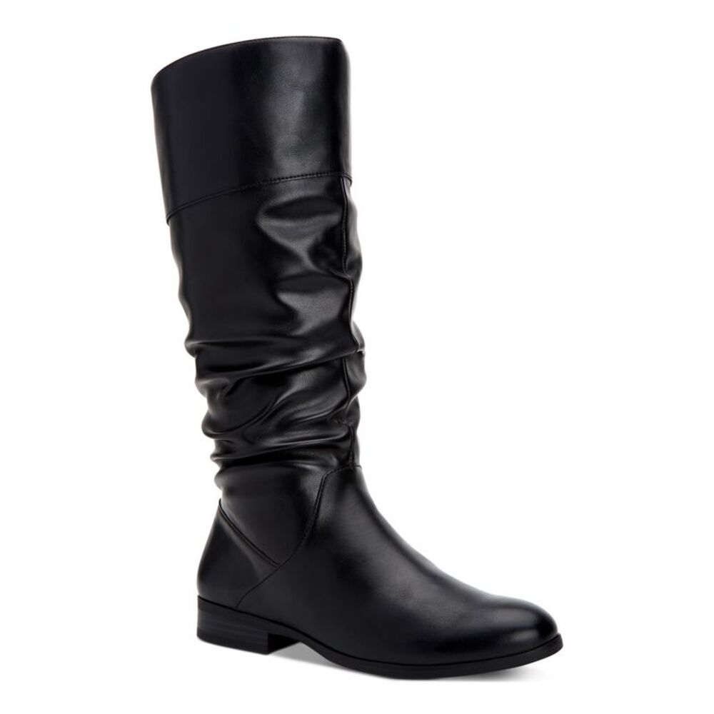 STYLE & COMPANY Womens Black Wide Calf Kelimae Block Heel Riding Boot 6.5 M WC